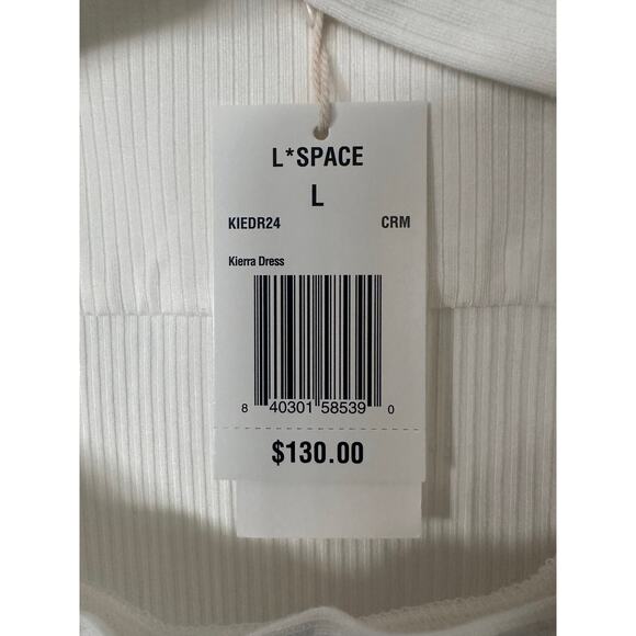 L Space Strapless Cutout Kierra Midi Dress Leg Slit White Women's Size Large NWT - Picture 5 of 6